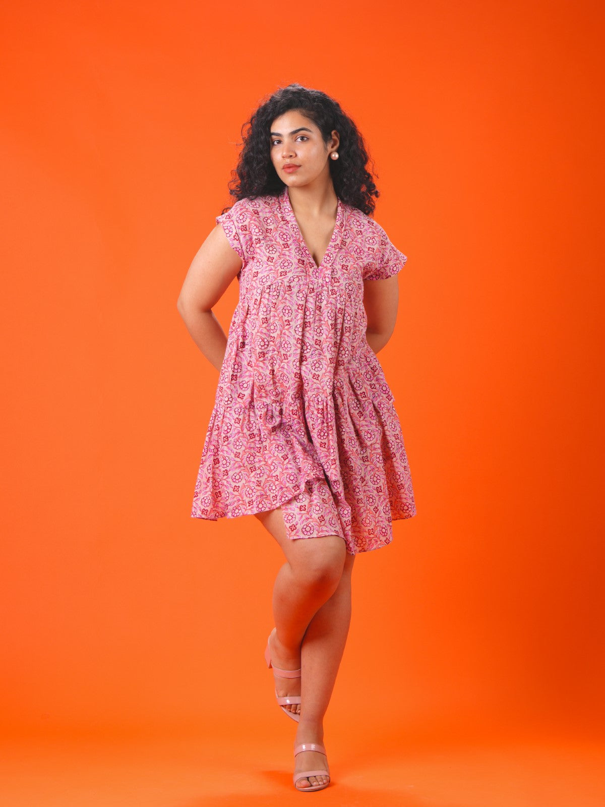 ON SALE- Peach garden short dress