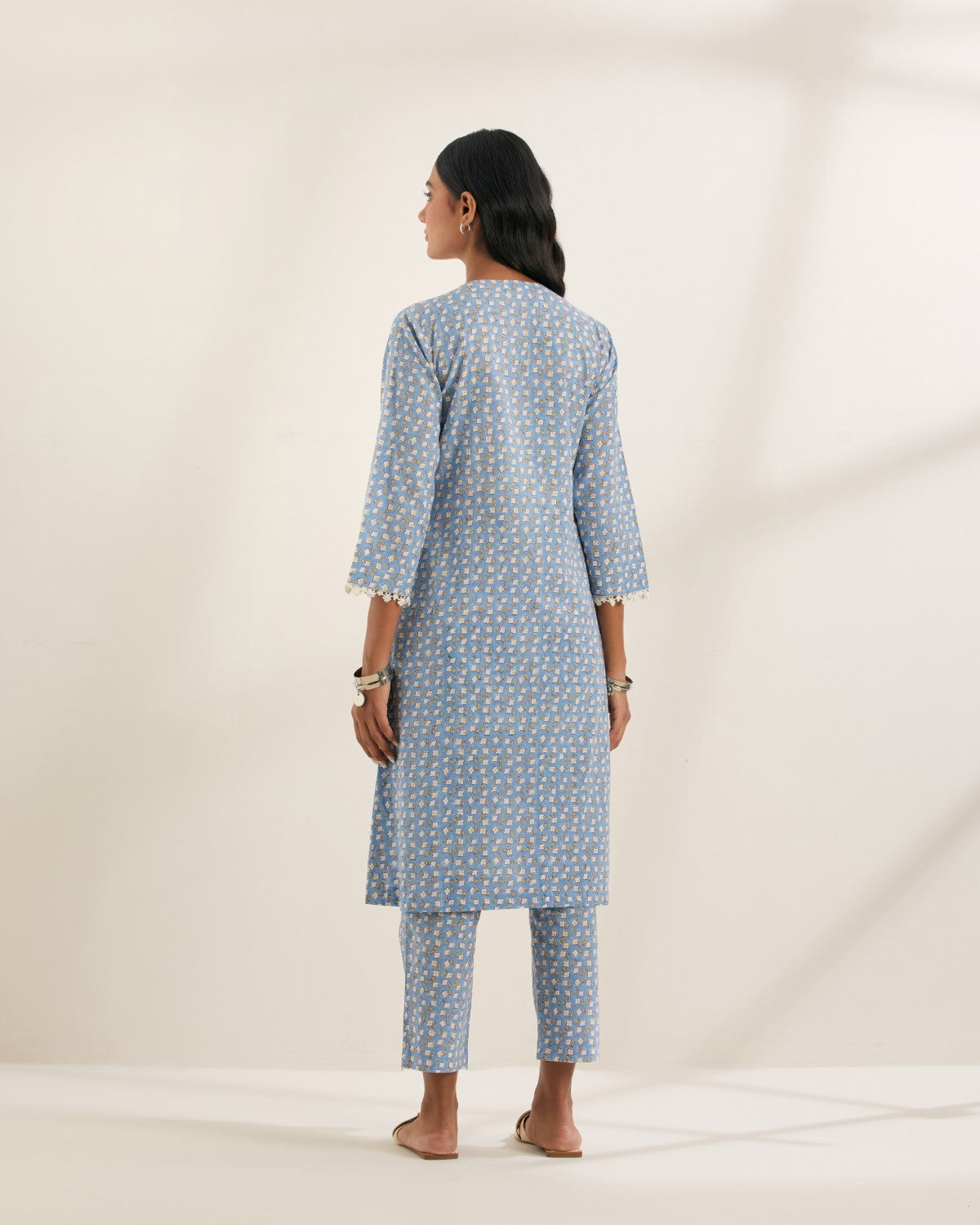 Blue booti kurta coord set