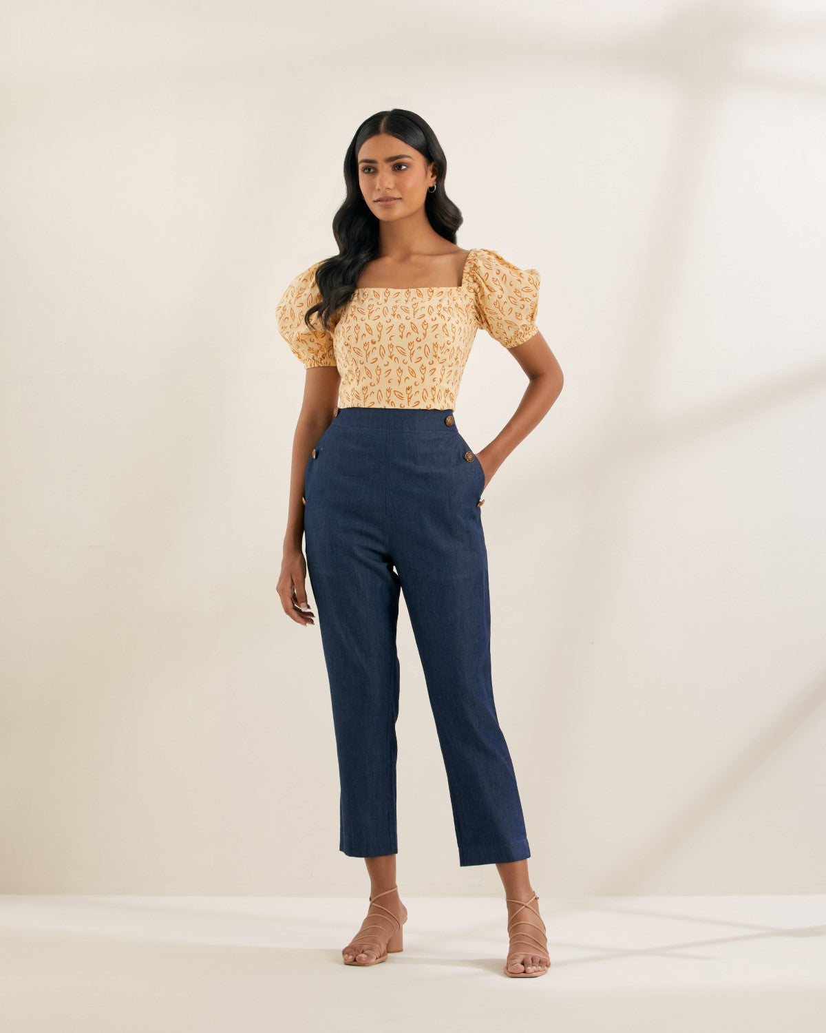 Carnival of Rust- Puff sleeve top- crop top
