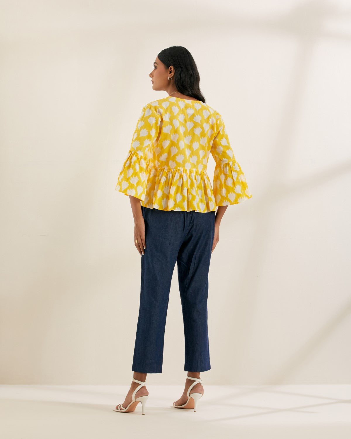 Sunshine- Yellow top with gathered bodice