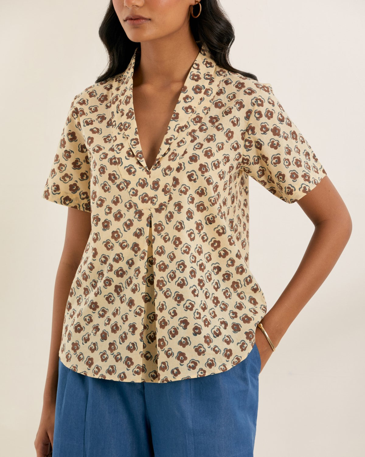 Coco beans pleated top
