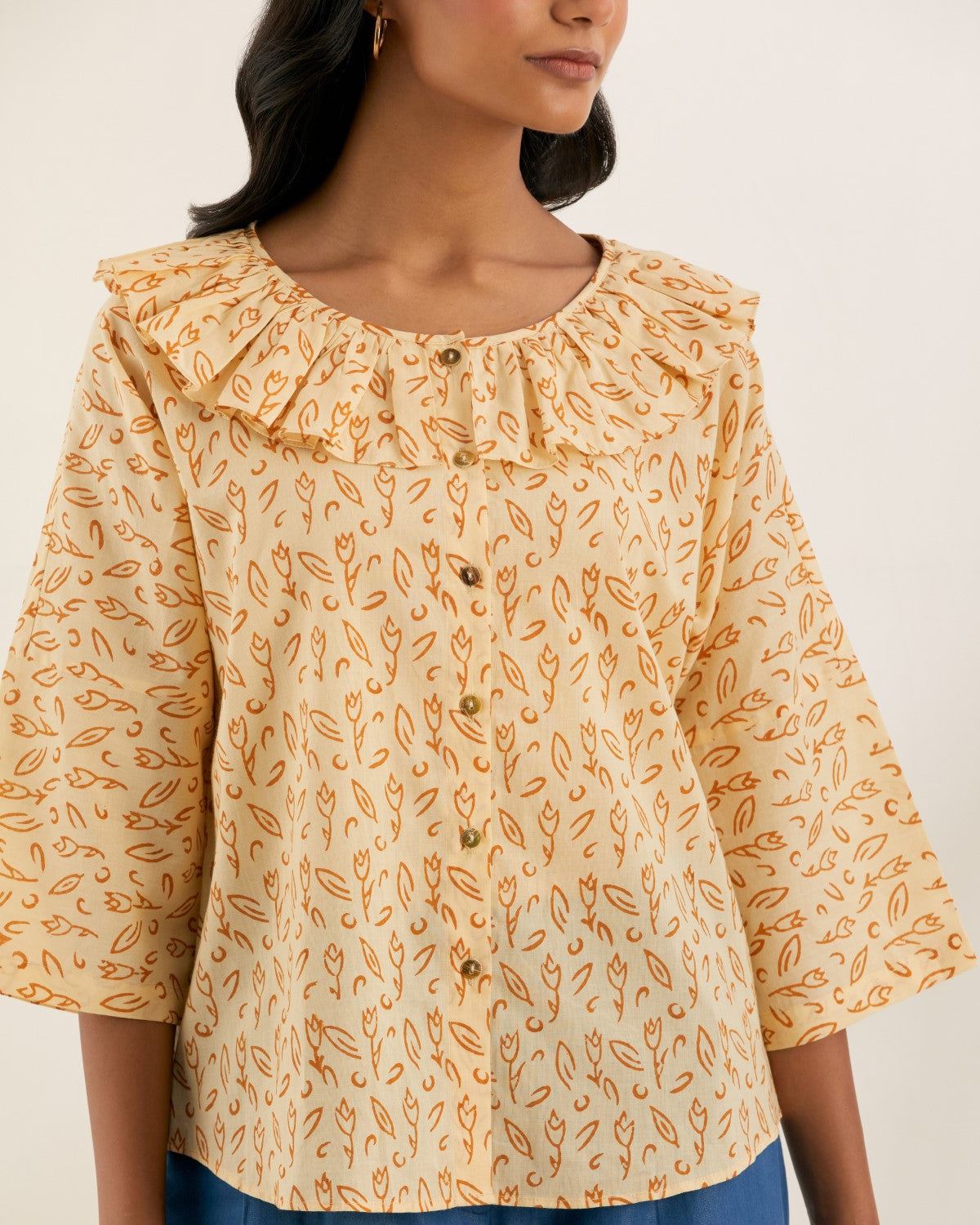 Carnival of Rust- Ruffle neck top