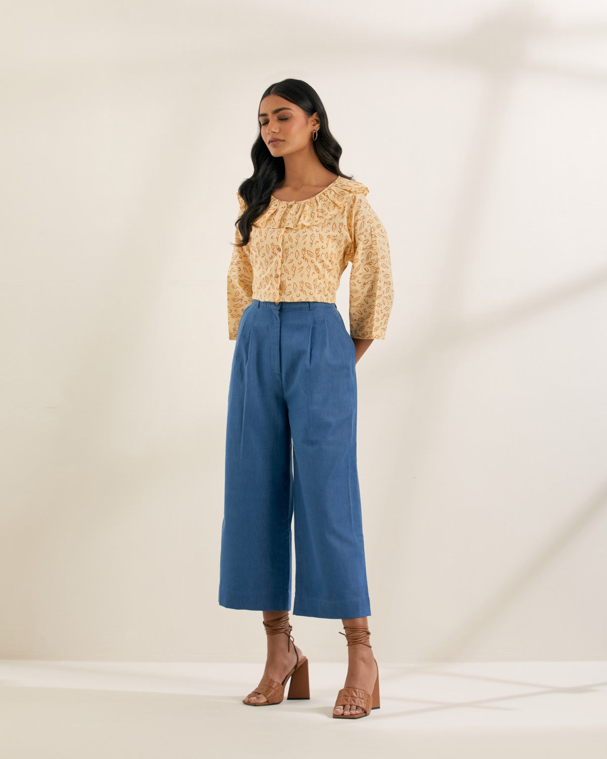 Carnival of Rust- Ruffle neck top
