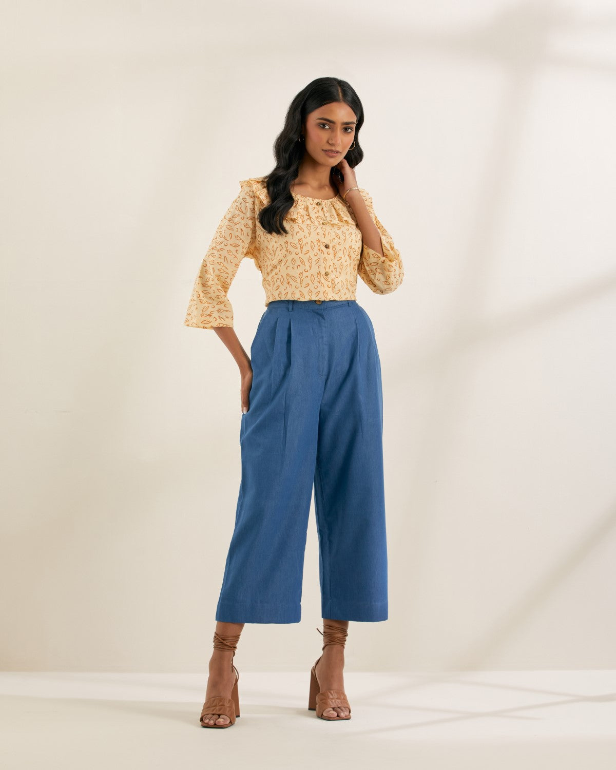 Carnival of Rust- Ruffle neck top