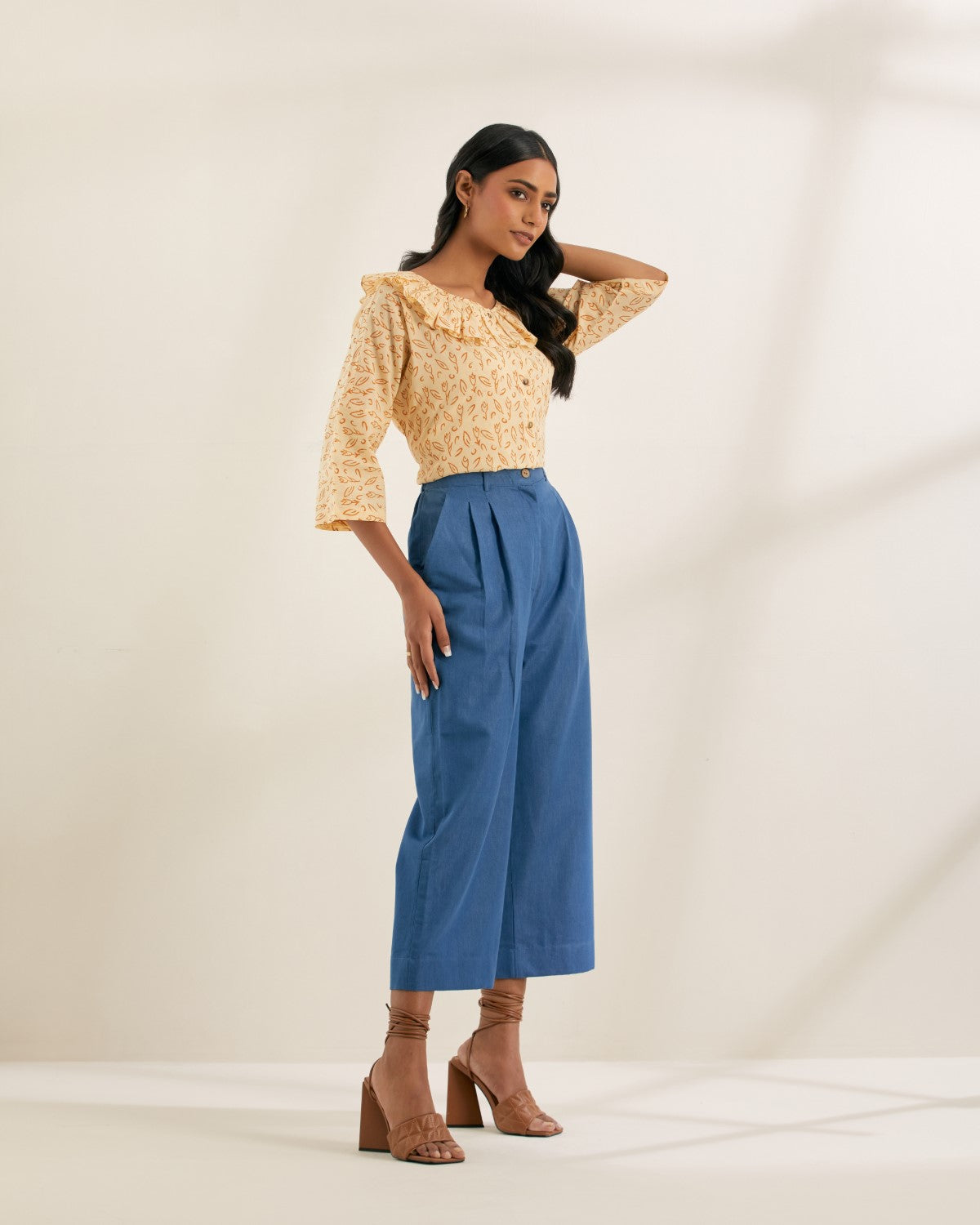 Carnival of Rust- Ruffle neck top