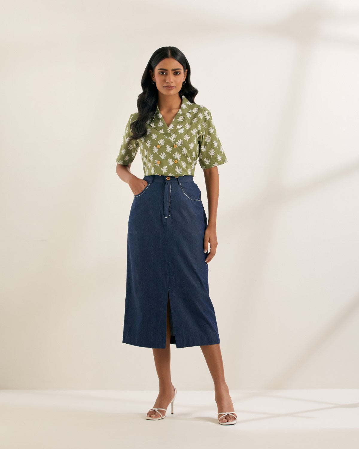 Olive - blazer shirt