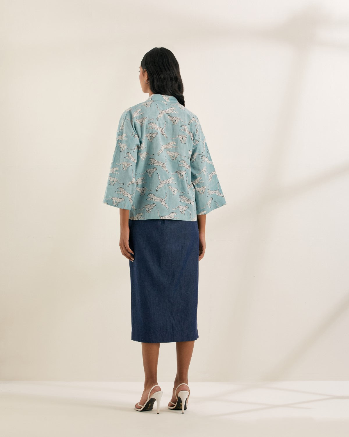 Dark Denim skirt with hand stitches