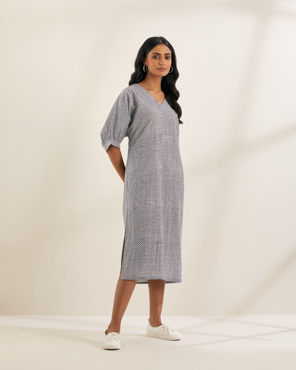 Checkmate- Relaxed tunic with side slits