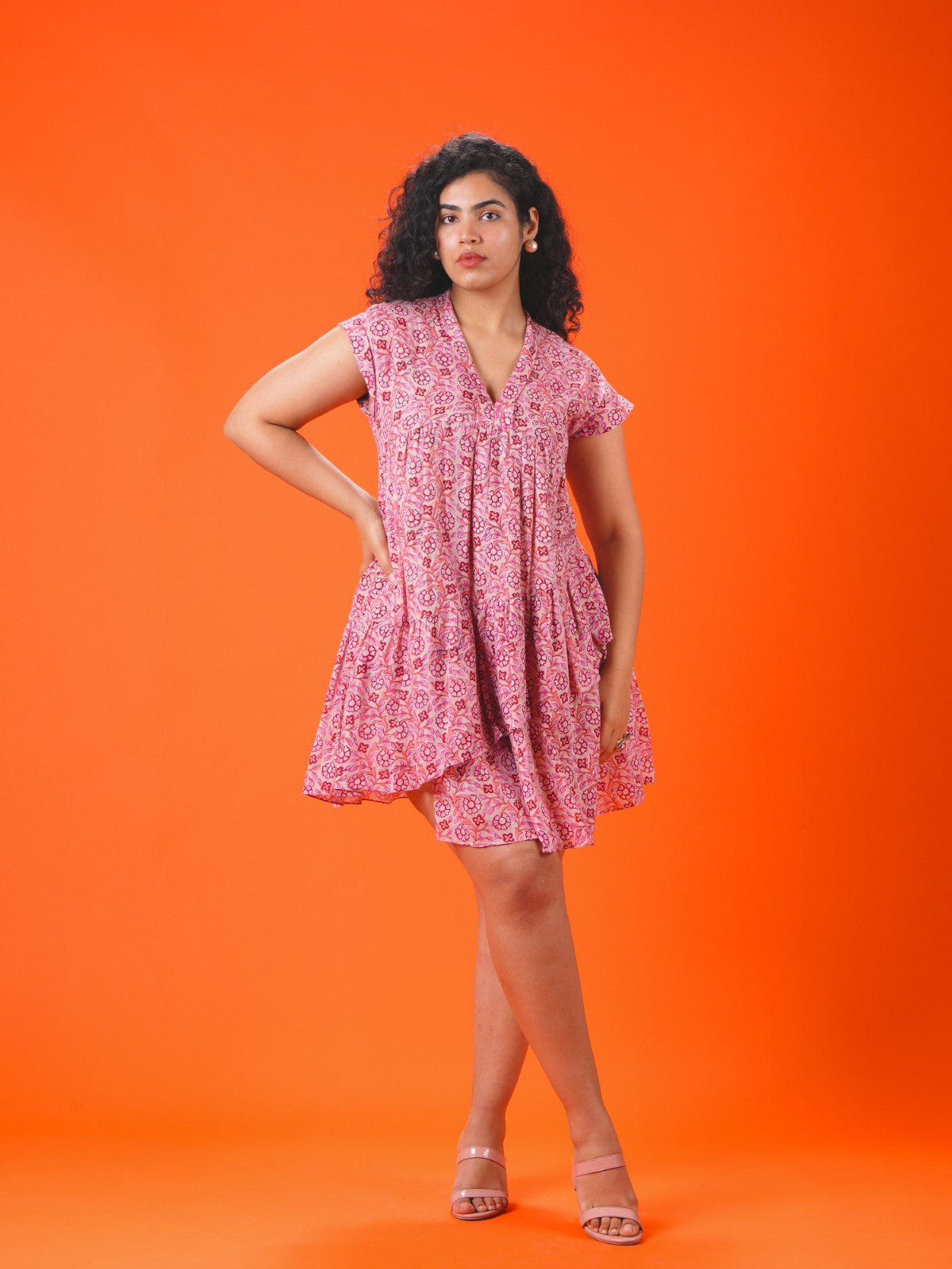 ON SALE- Peach garden short dress