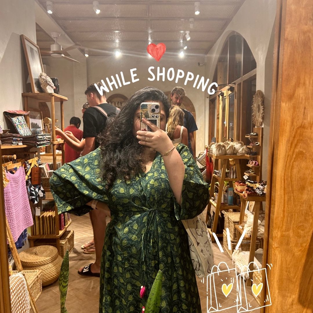 Pine - Freesize Kaftan Dress with tie up belt