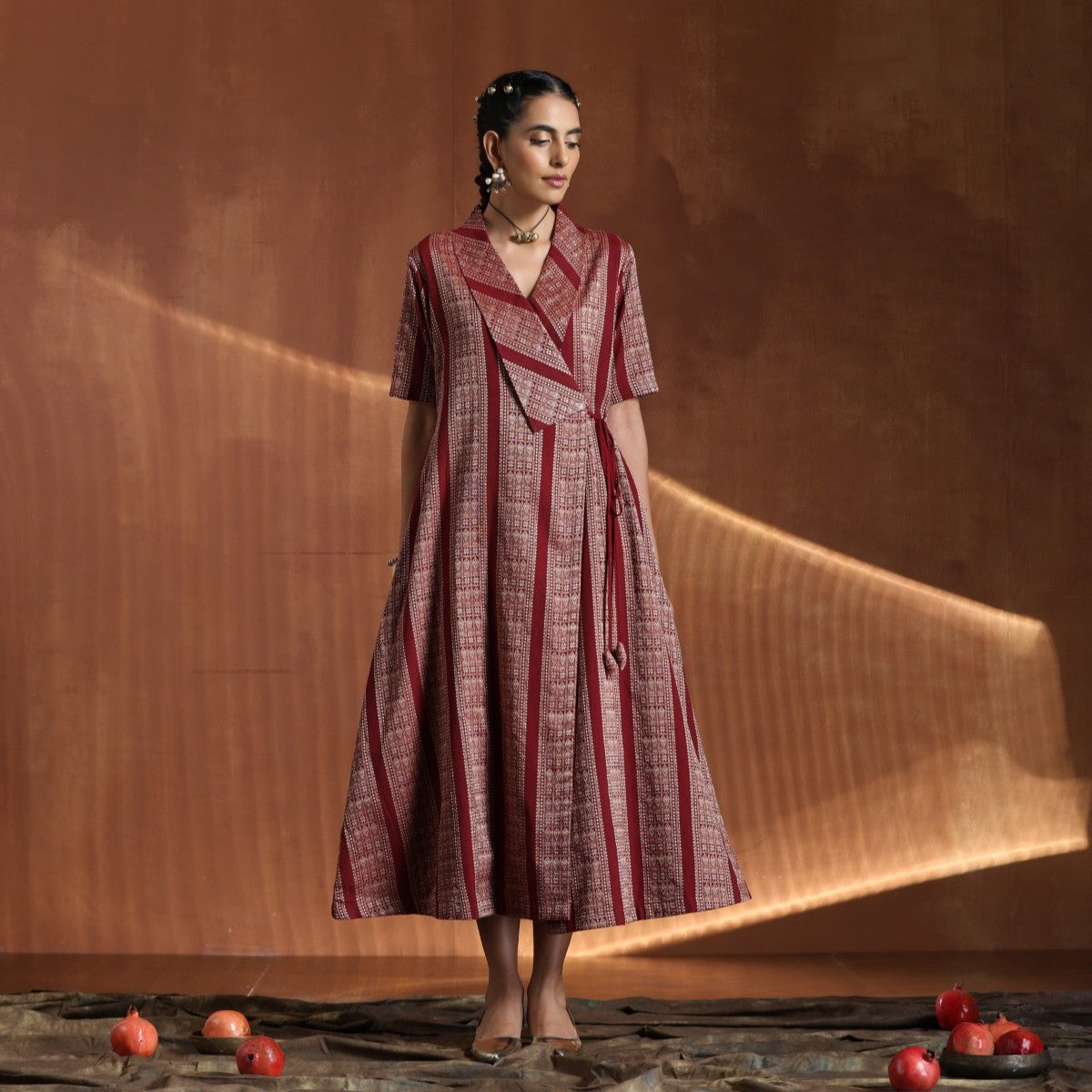 The Highness- Maroon angrakha dress