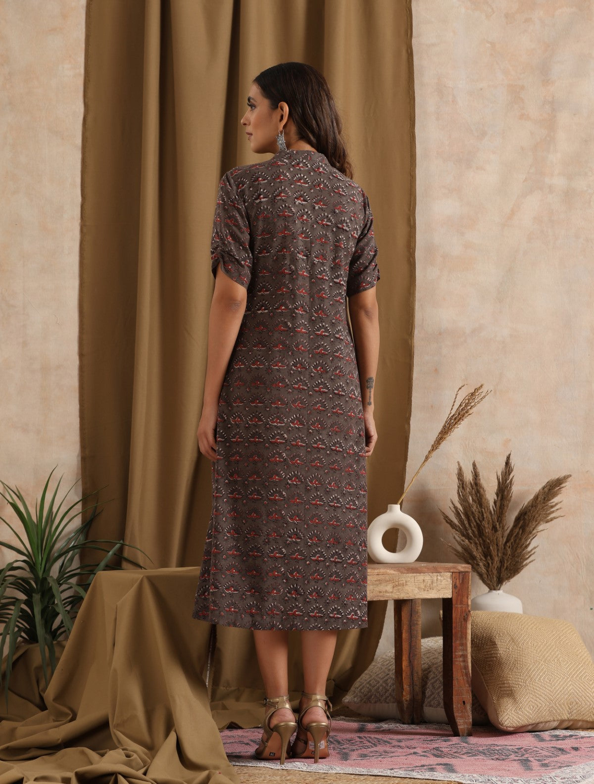 Panchi- Grey wrap dress