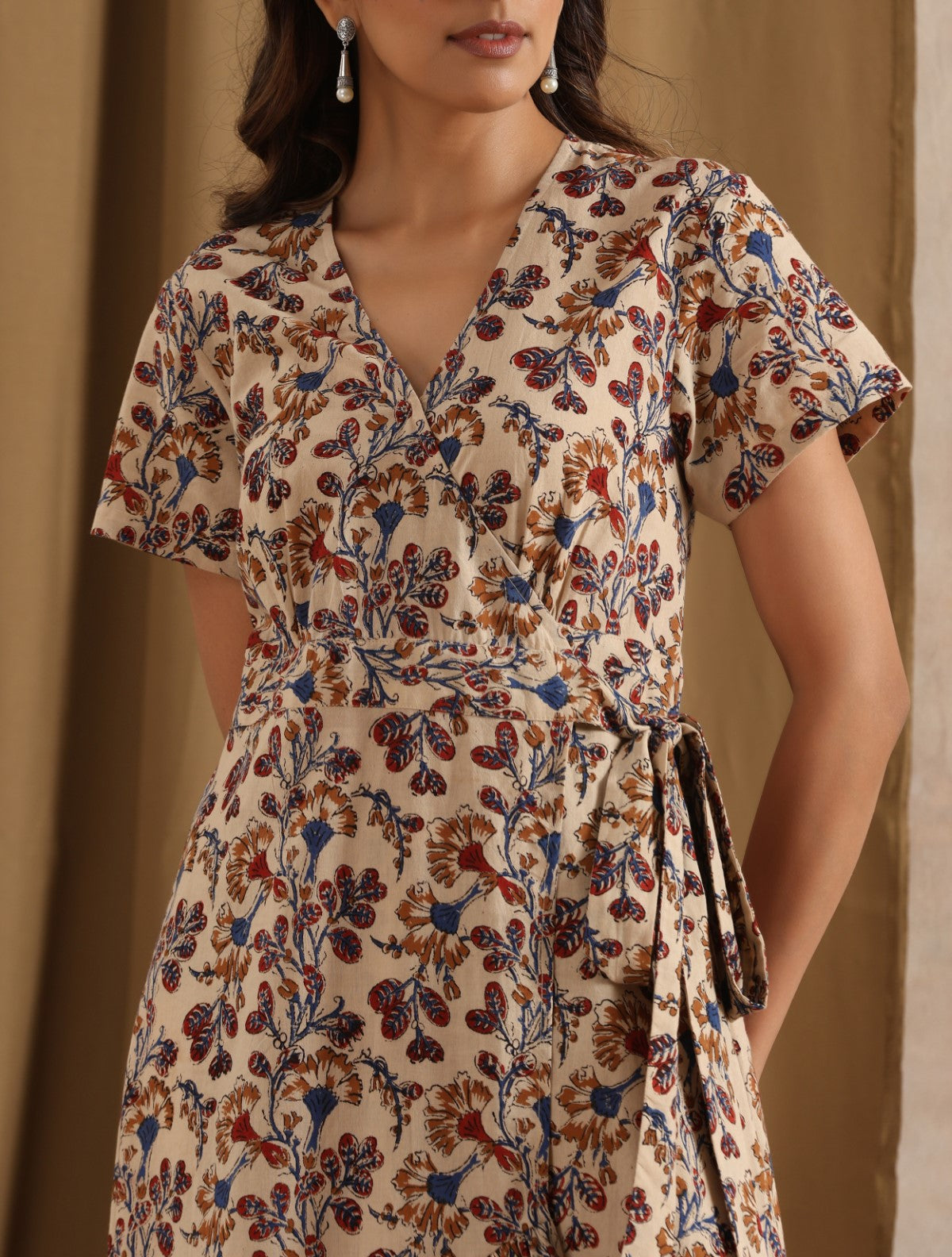 Sadabahar- Wrap dress with frills