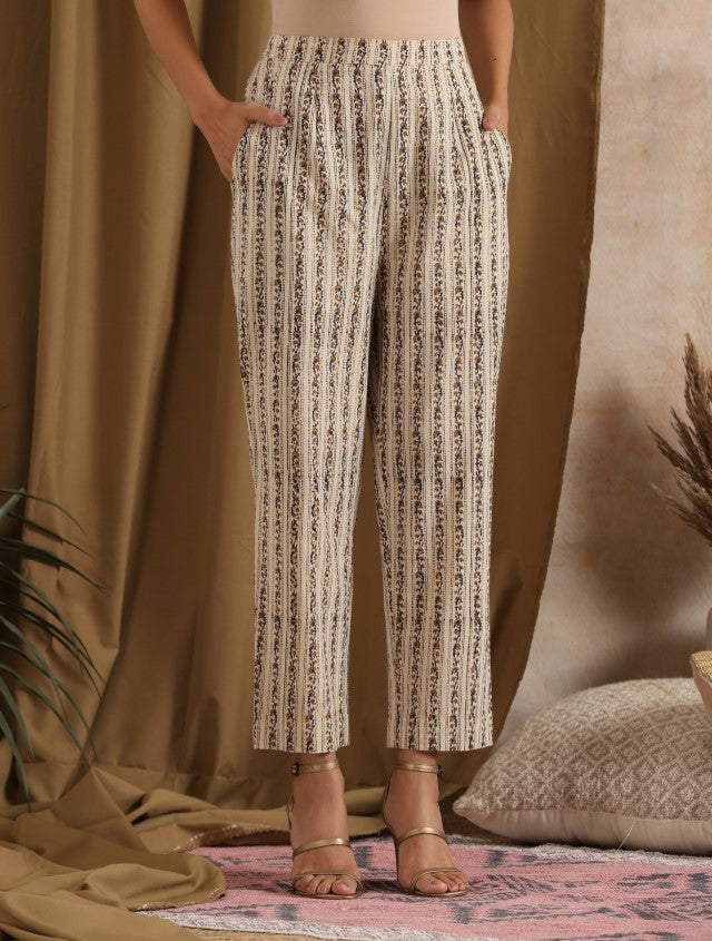 Sarso- Mustard kurta with gota and cream pants