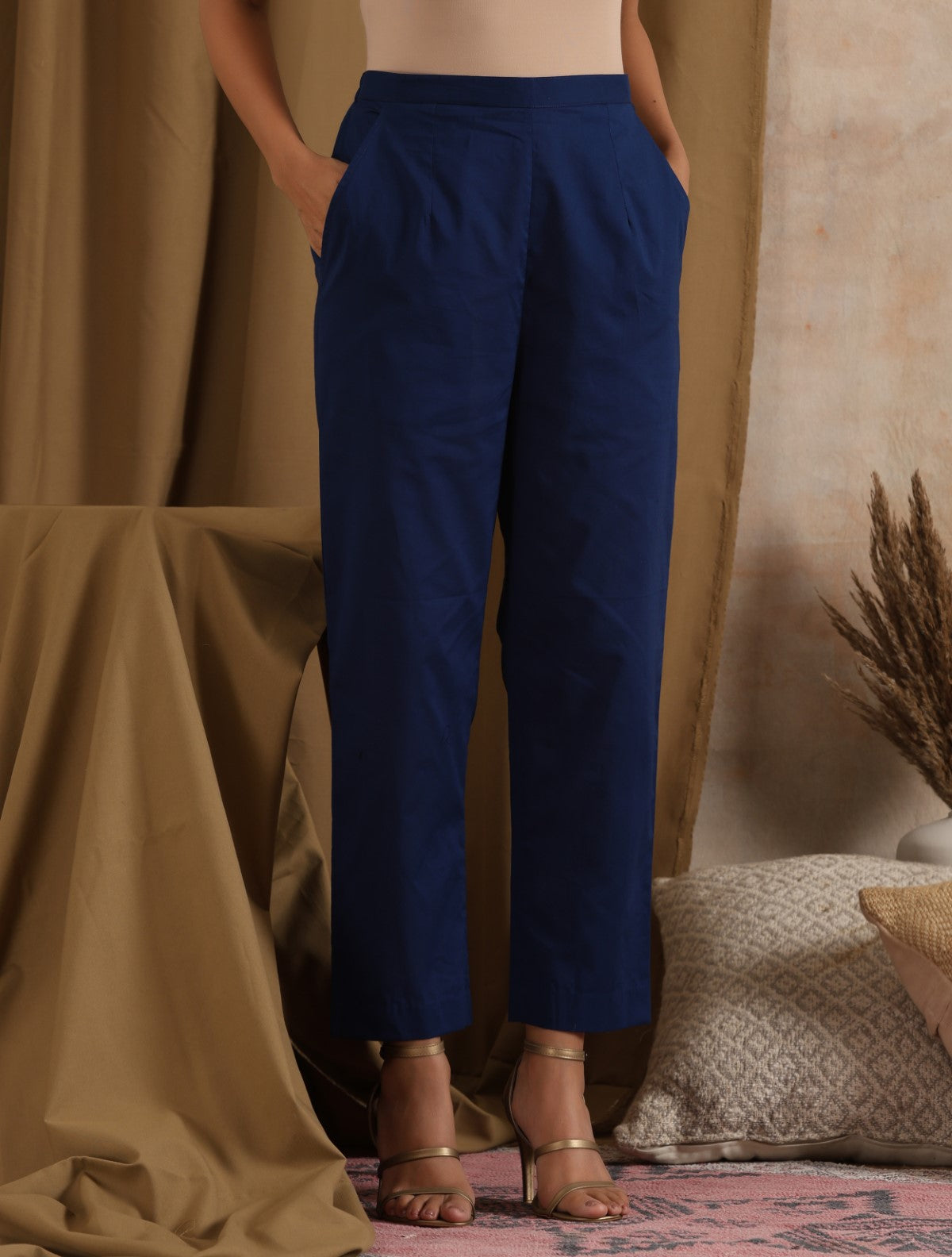 Kiran- Navy kurta set with Mustard jacket- 3 pc set