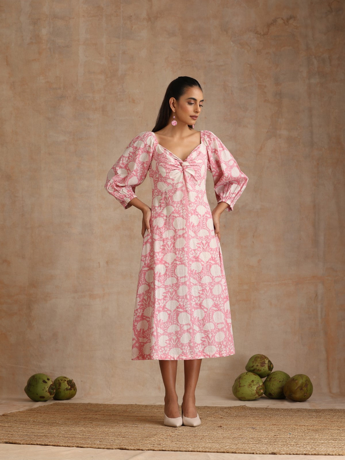 Flamingo floral twisty dress