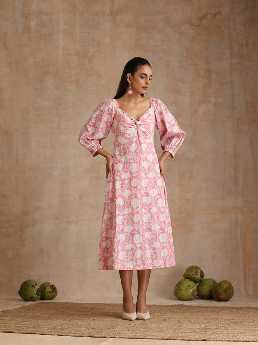 Flamingo floral twisty dress