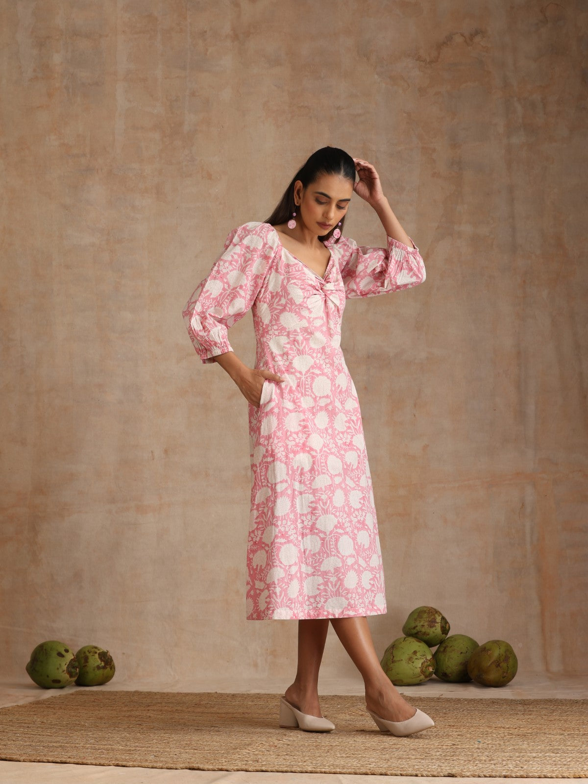 Flamingo floral twisty dress