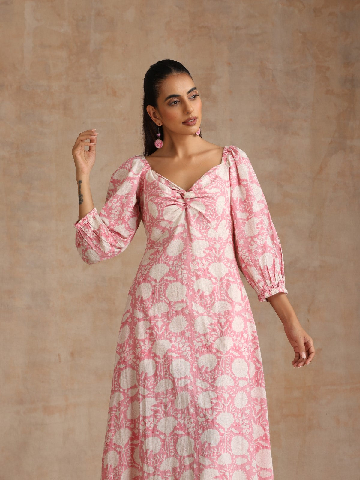 Flamingo floral twisty dress