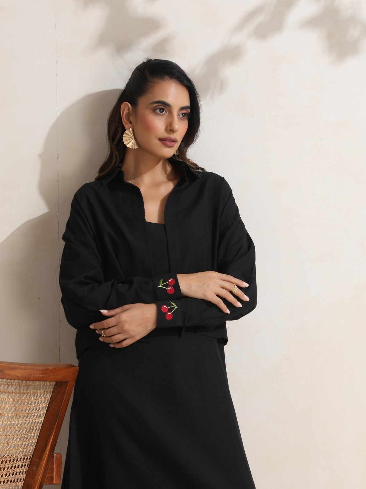 Noctua - Slip dress with overlay set