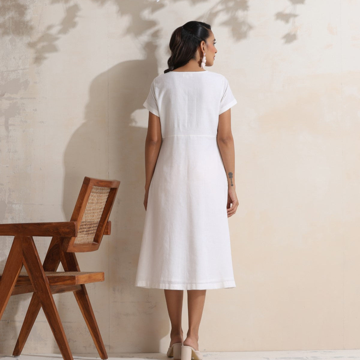 Seraphina - Front twisted white dress