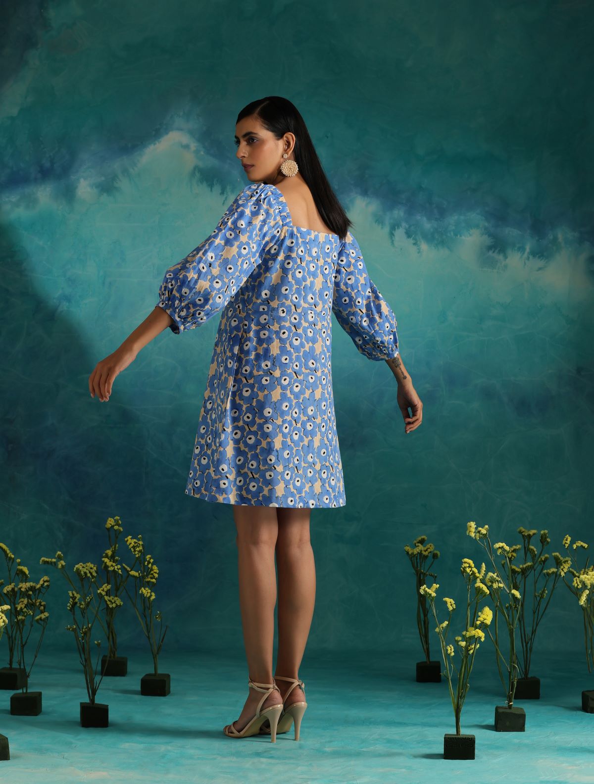 Blue clouds short dress