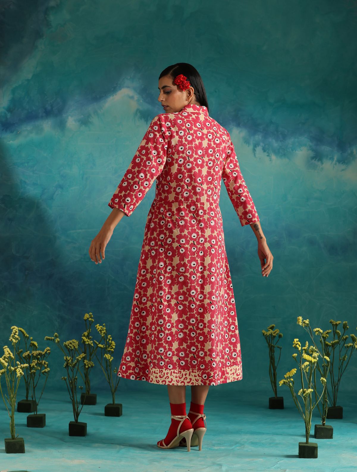 Pink clouds maxi dress