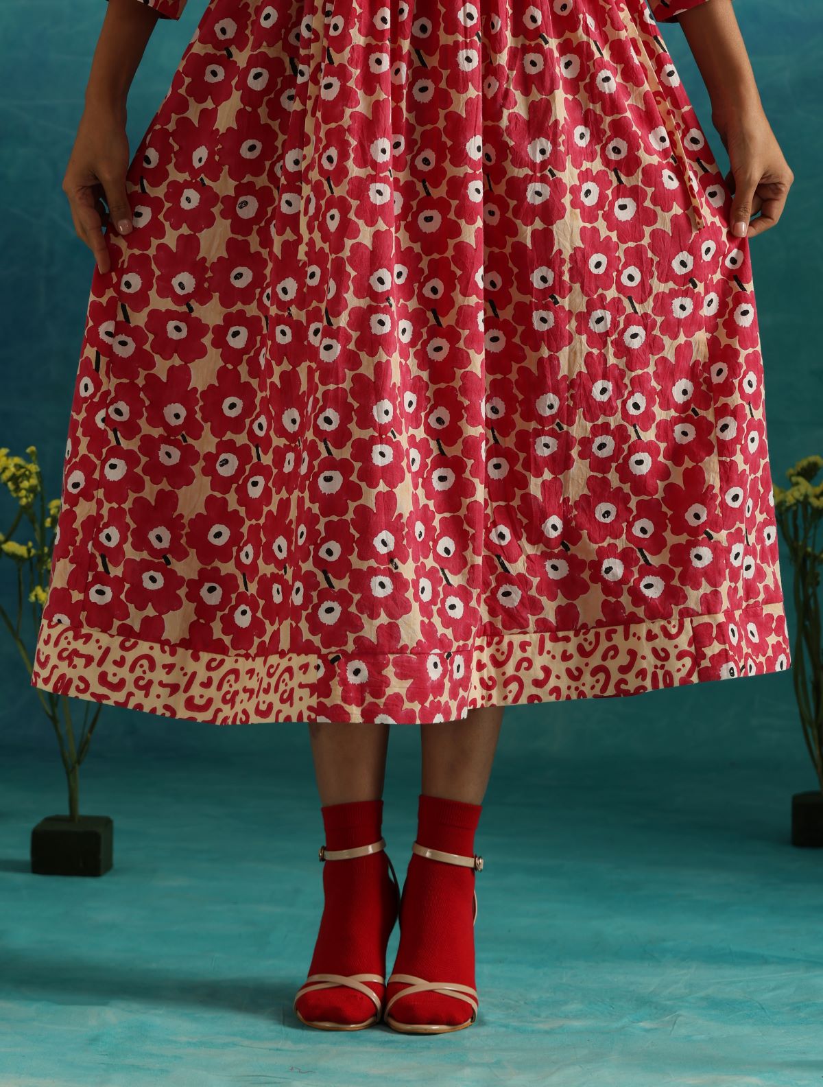 Pink clouds maxi dress