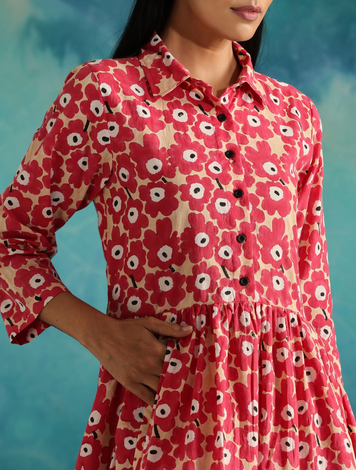 Pink clouds maxi dress