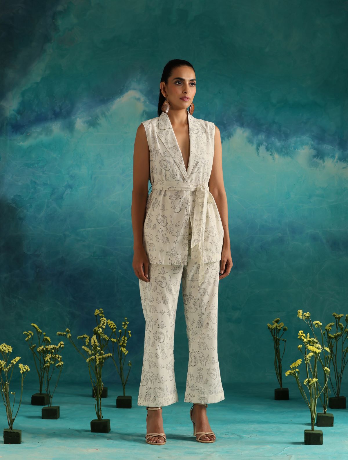 Safari gilet and pant coord set