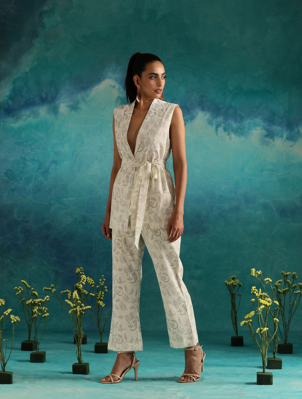 Safari gilet and pant coord set