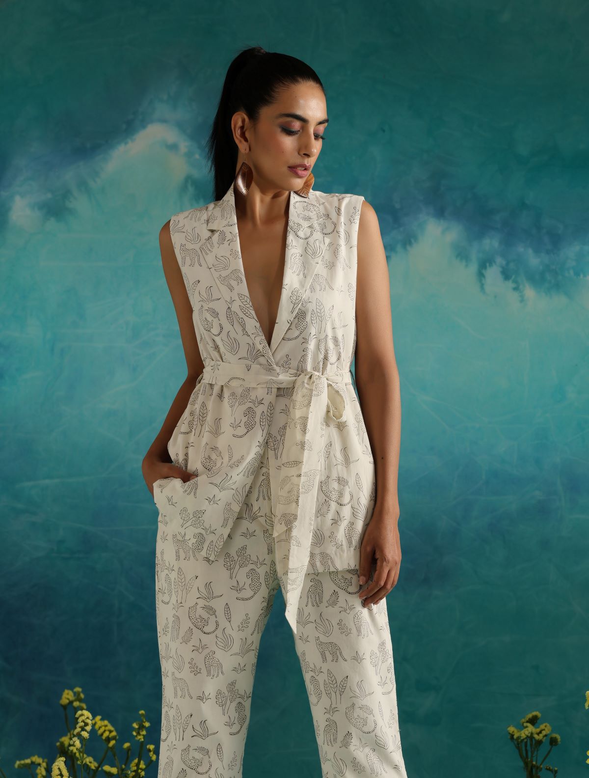 Safari gilet and pant coord set