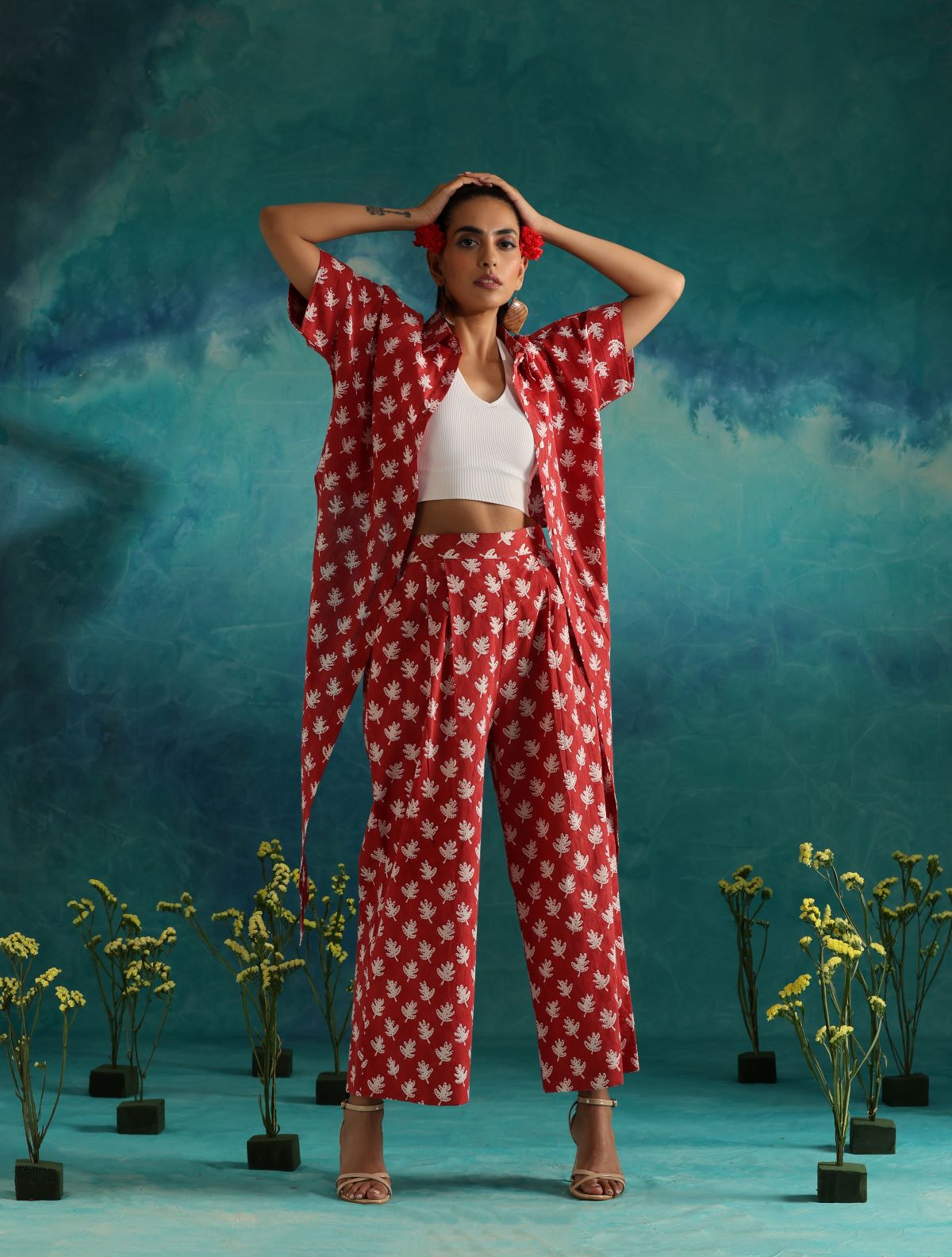 Red hot top and pant coord set