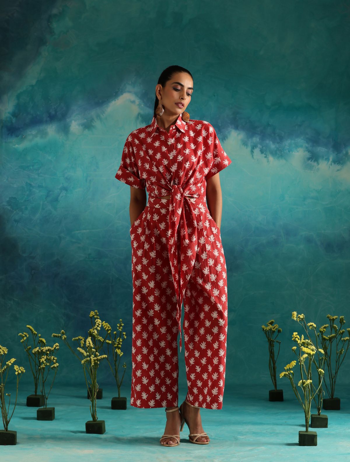 Red hot top and pant coord set