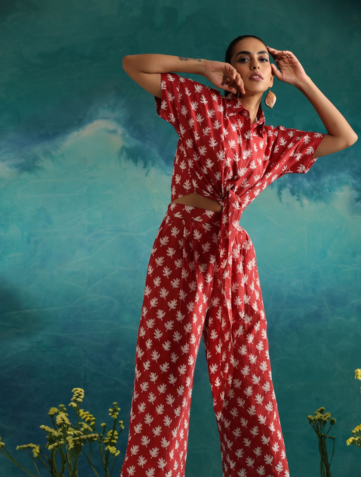 Red hot top and pant coord set