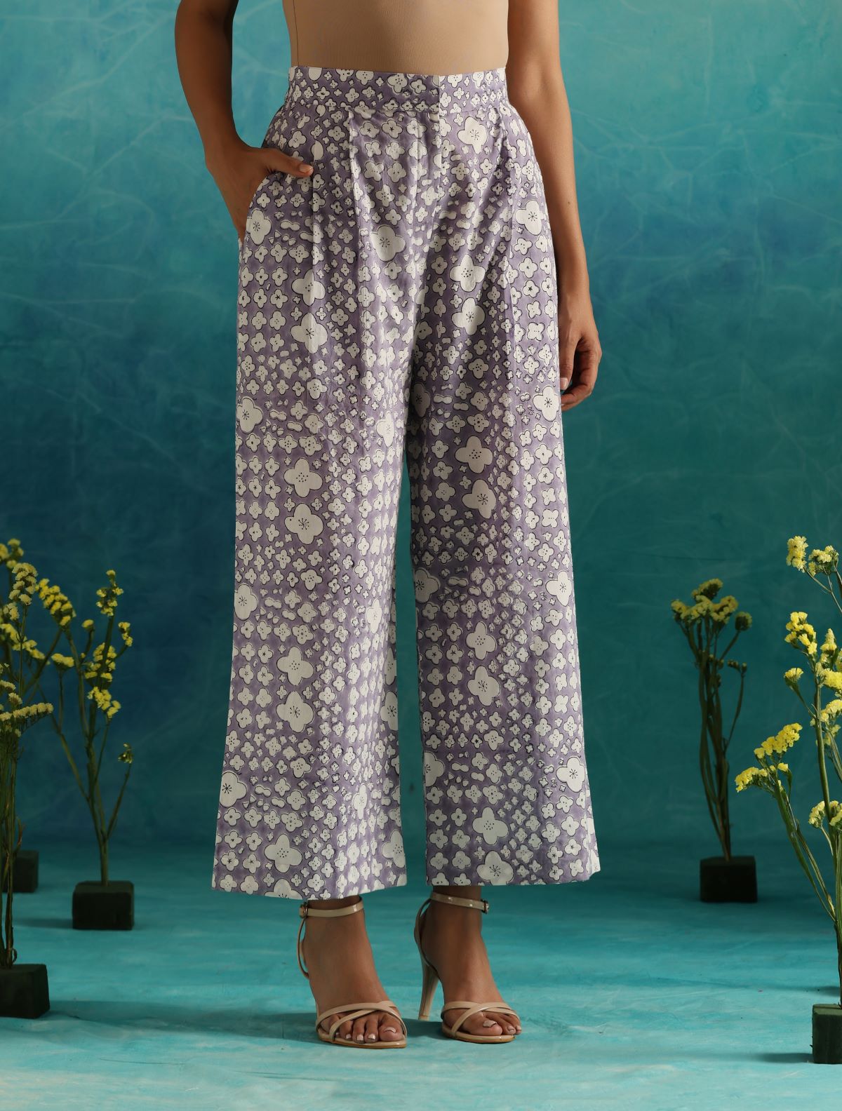 Lavender Baubles- Wrap top and pant coord set