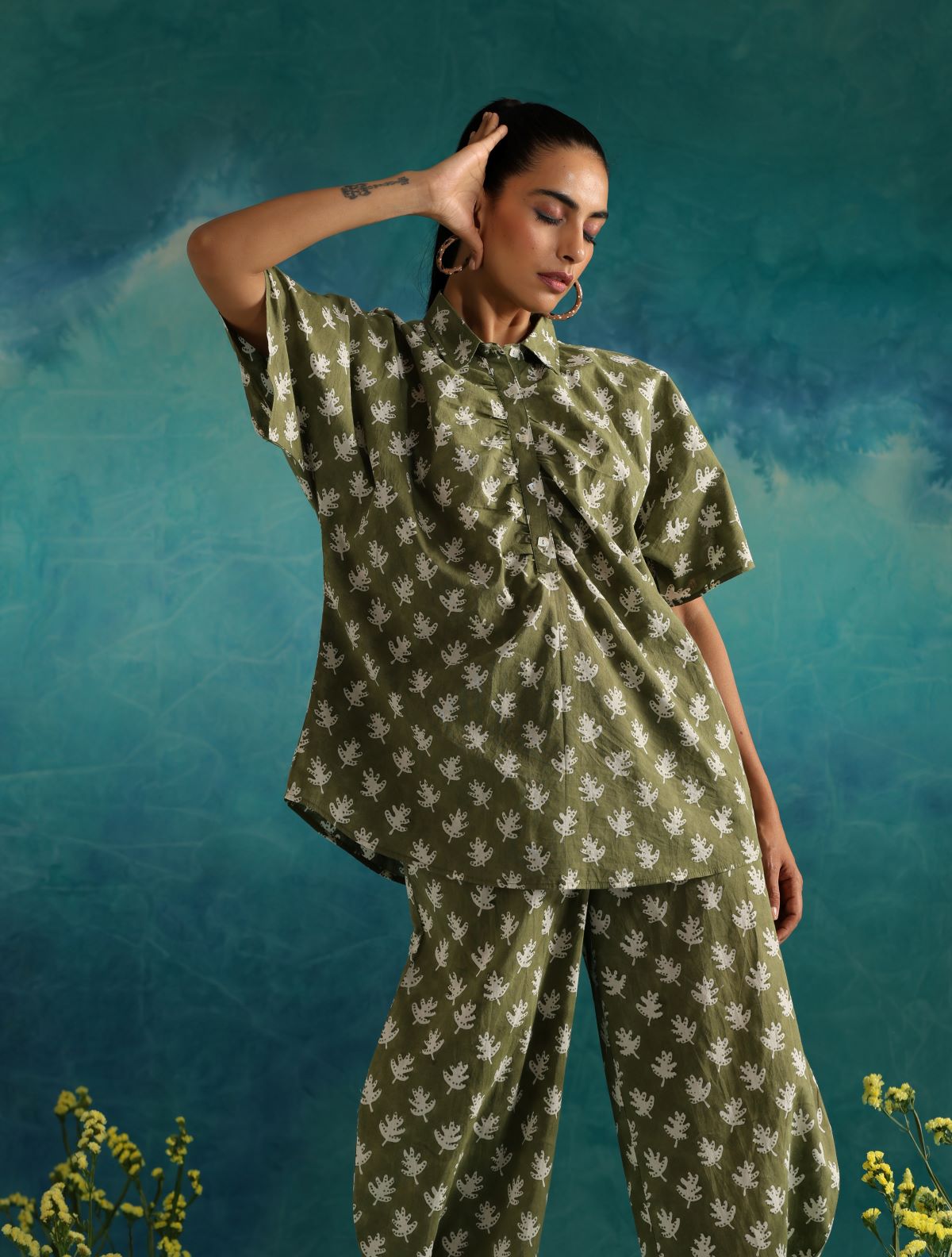 Olive leafy lounge set