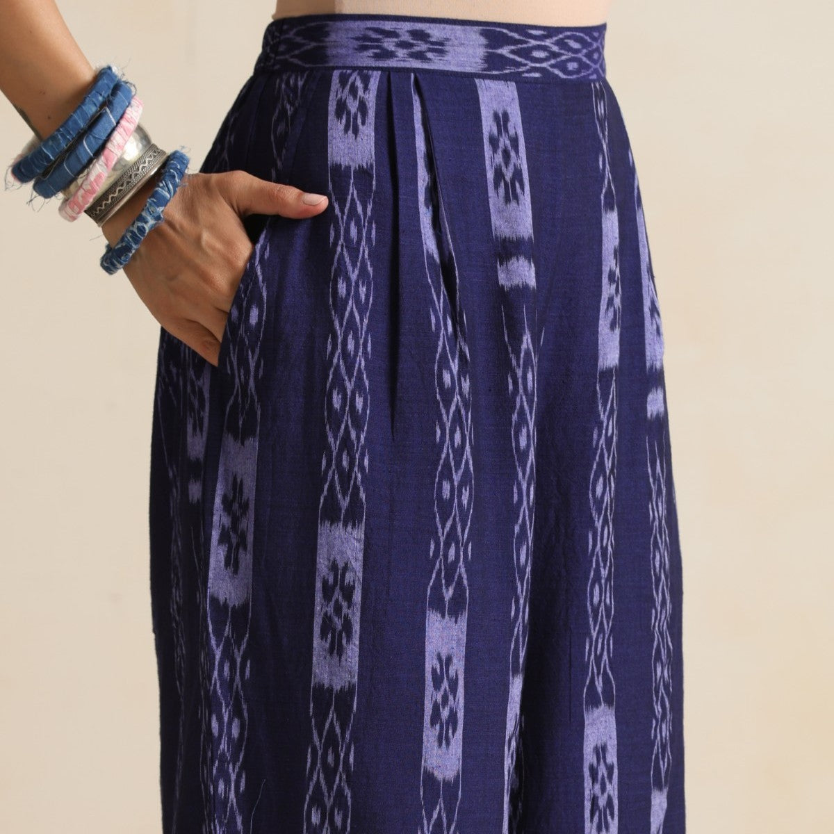Parvaz- Navy handwoven ikat coord set