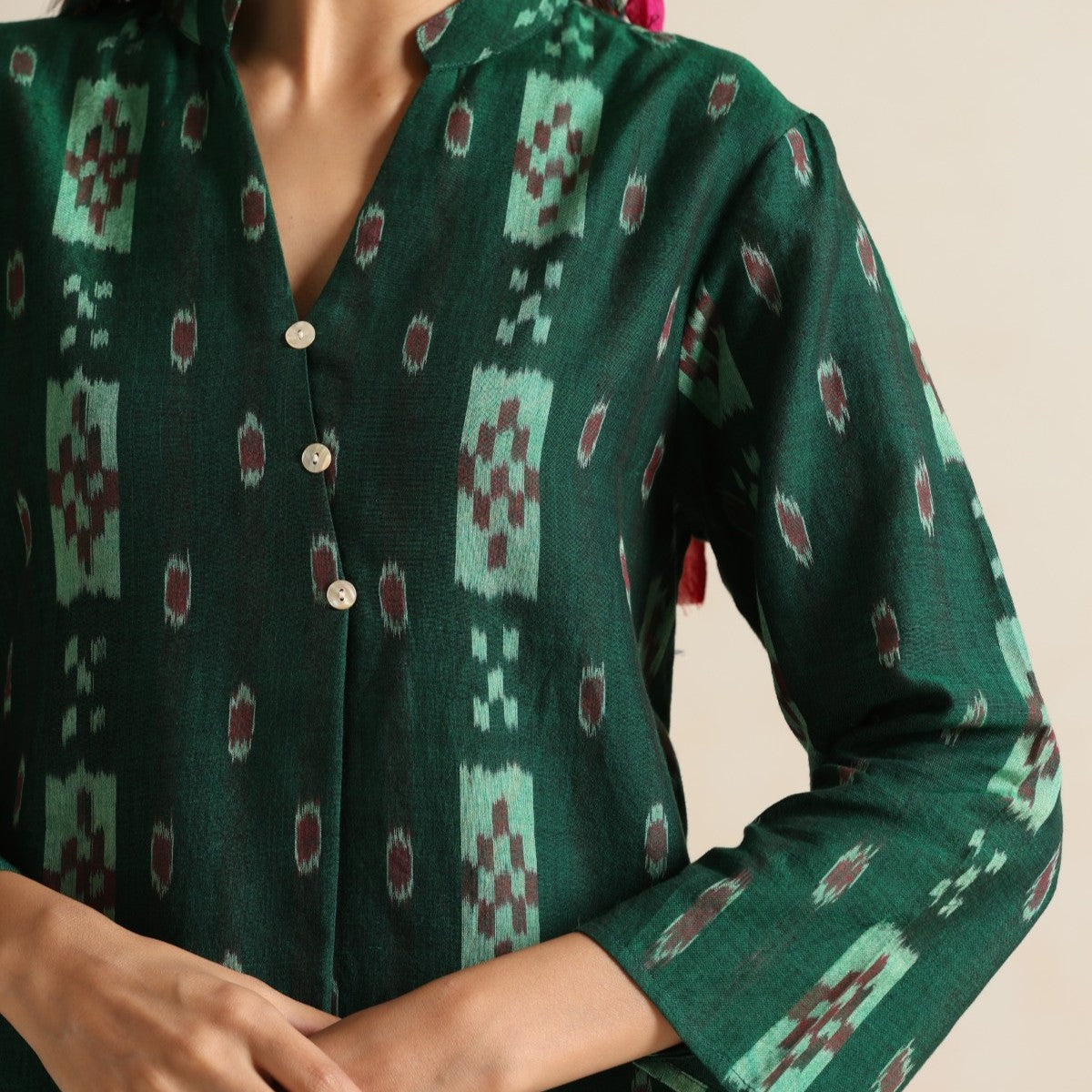Khayaal- Green ikat coord set