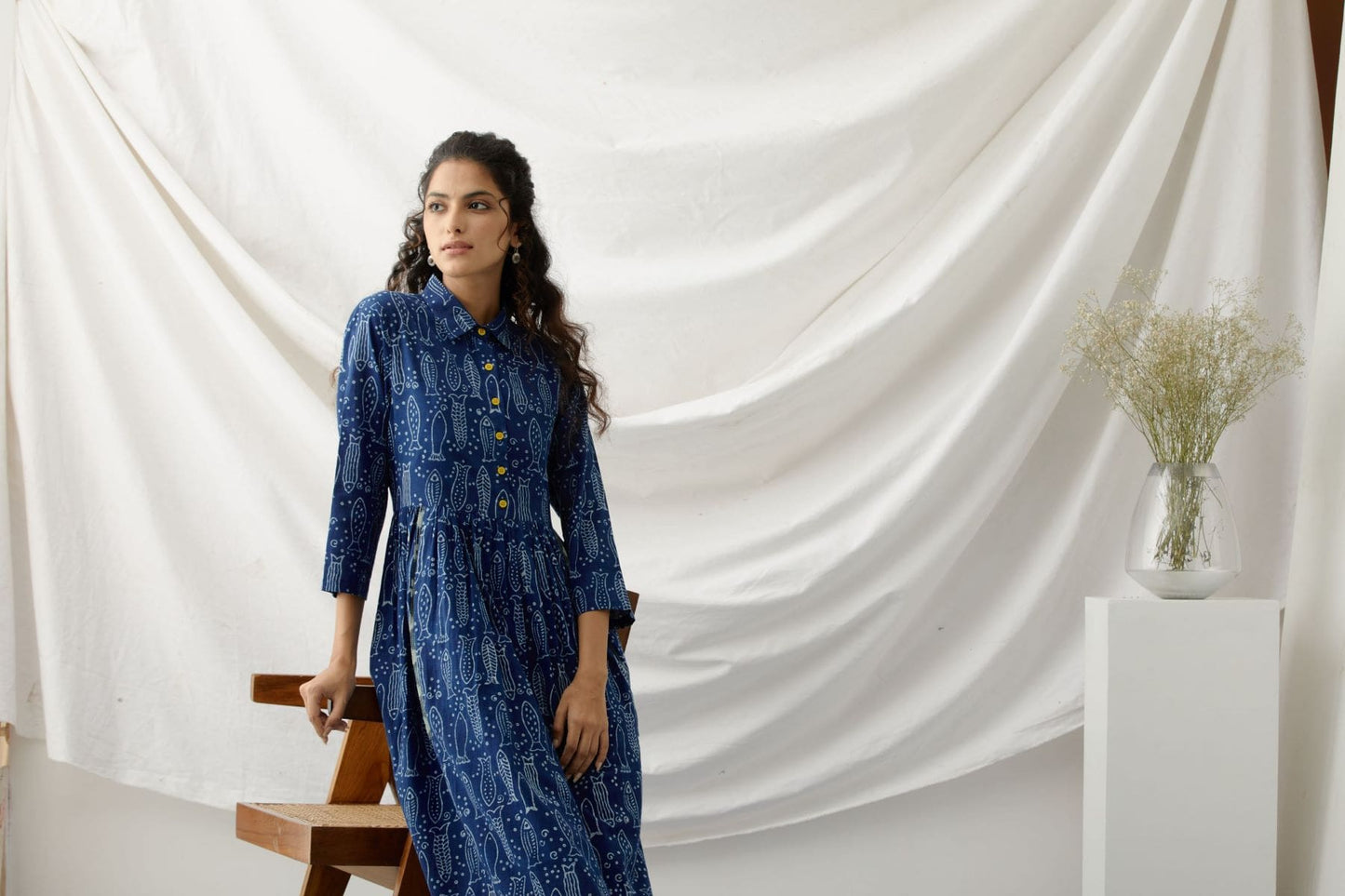 Nemo- Indigo fish print dress