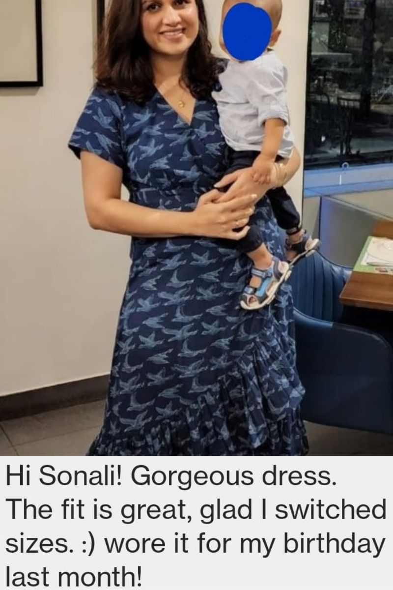 Songbird-Indigo frill dress