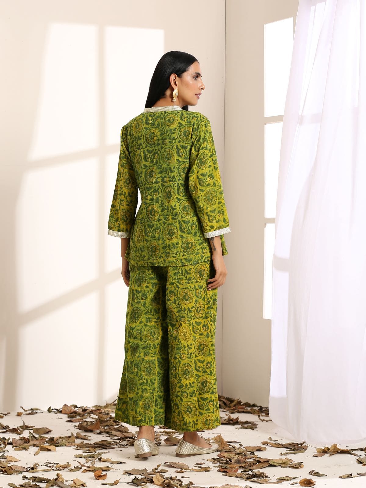 Short kurta coord set with gota details