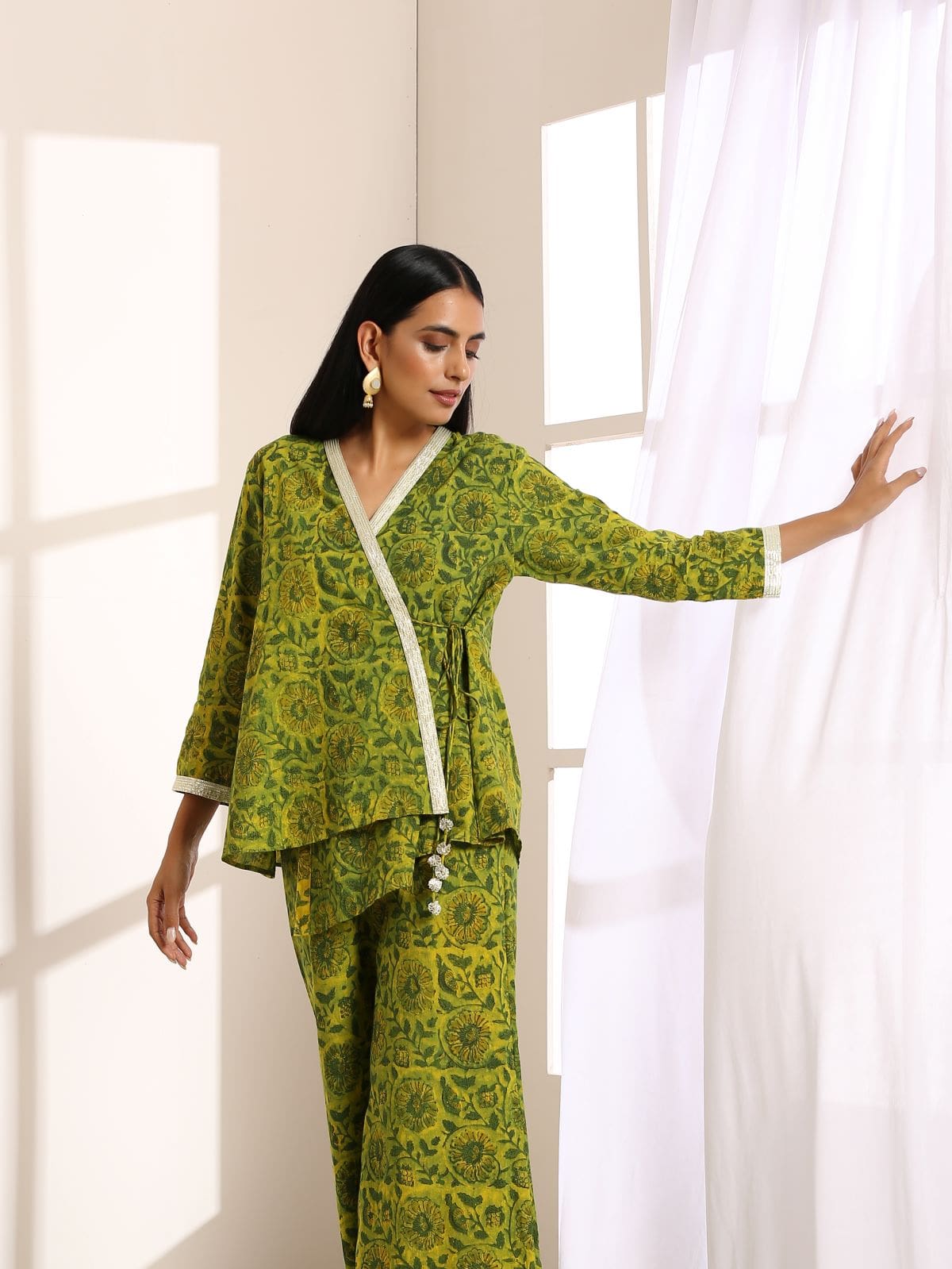 Short kurta coord set with gota details