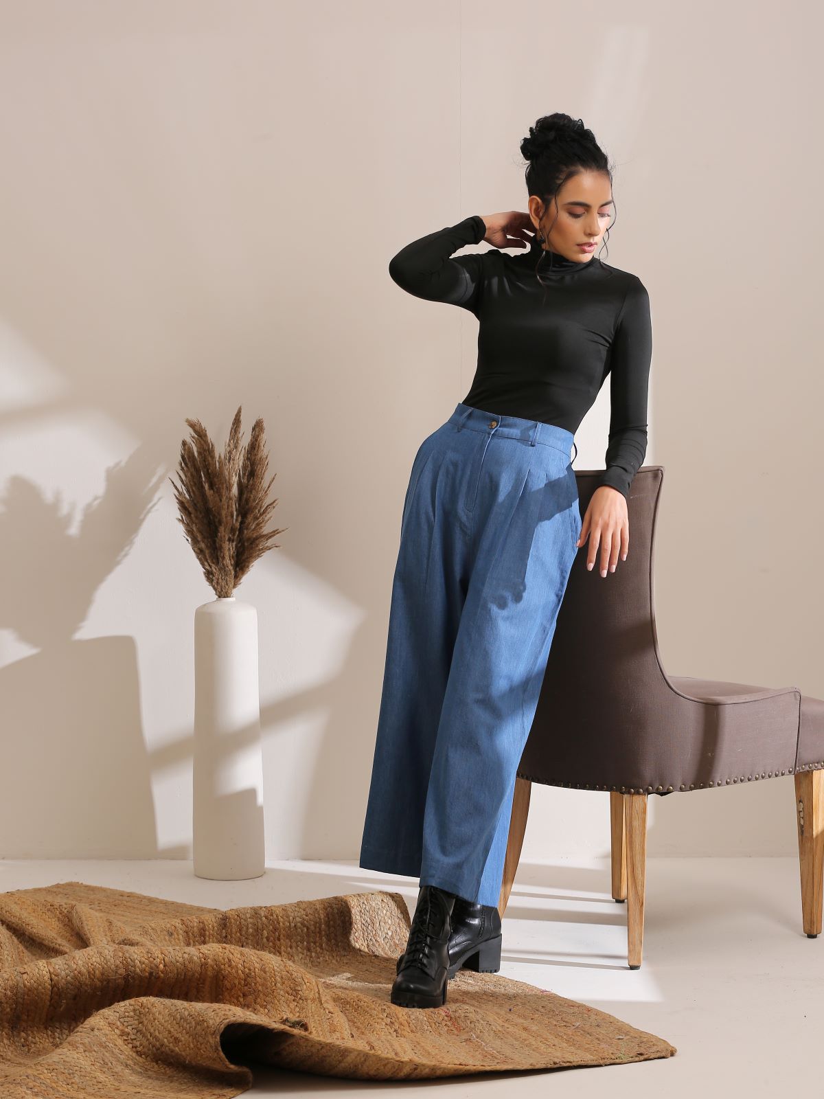 Basics - Denim trousers in light blue