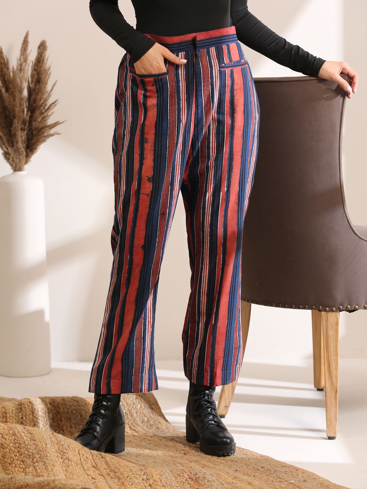 Zoey- Red & blue striped coord set