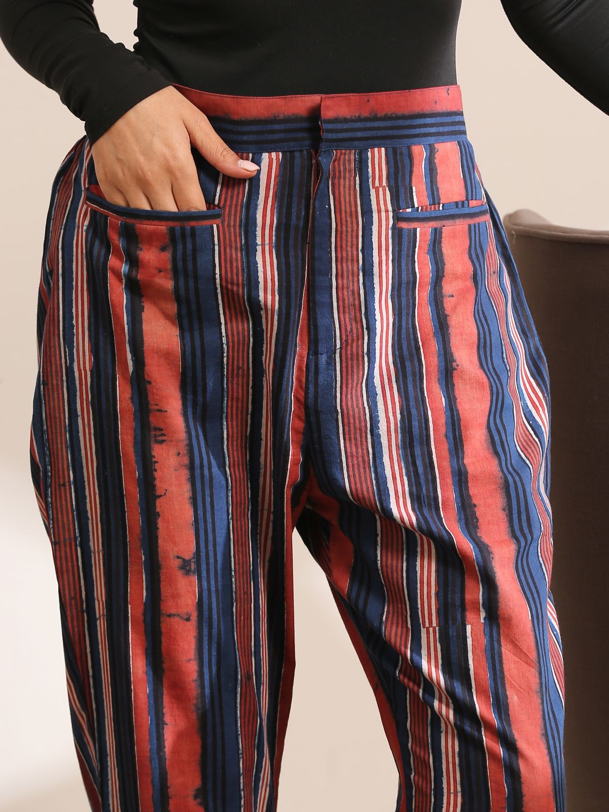 Zoey- Red & blue striped coord set