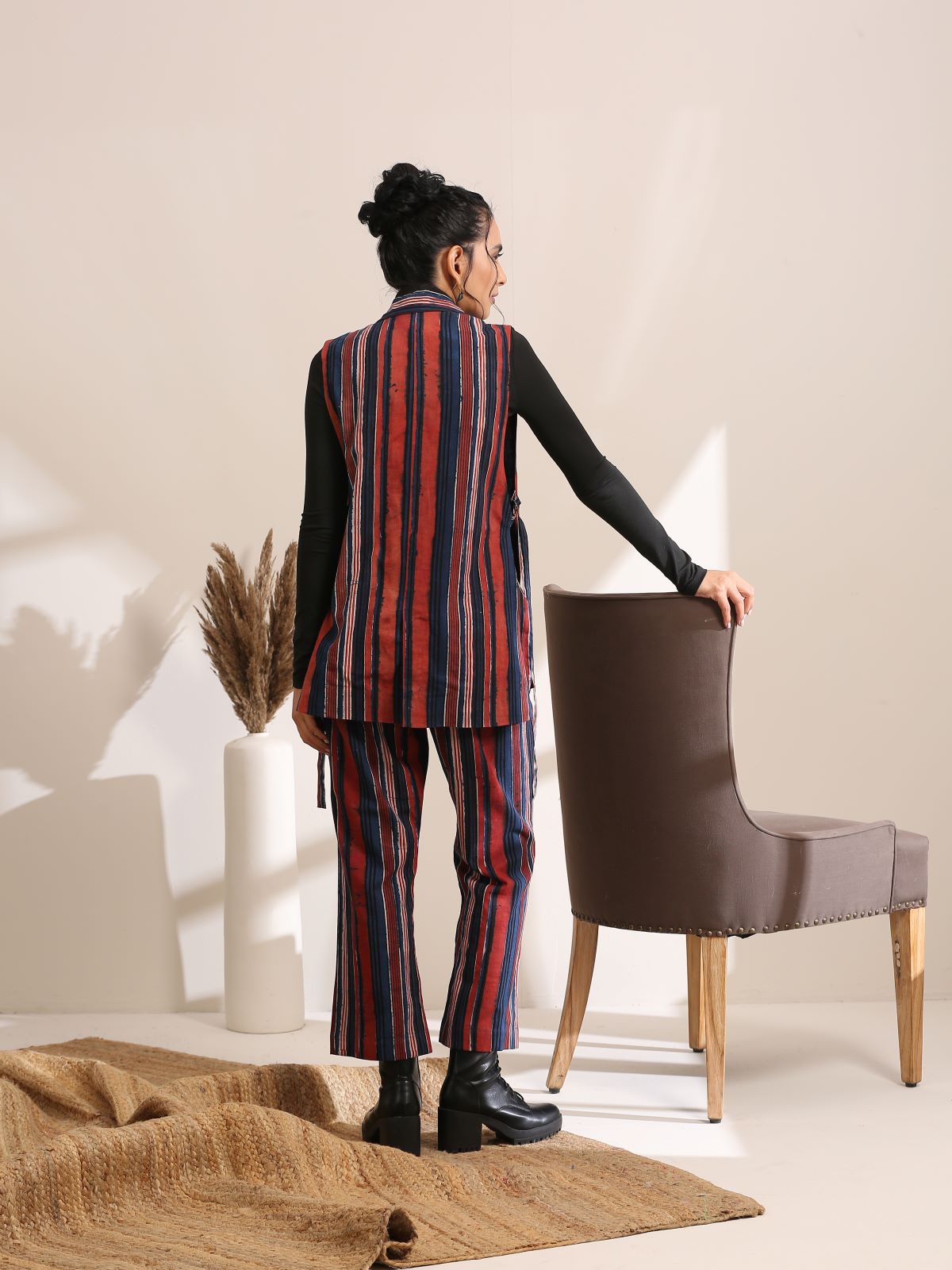 Zoey- Red & blue striped coord set