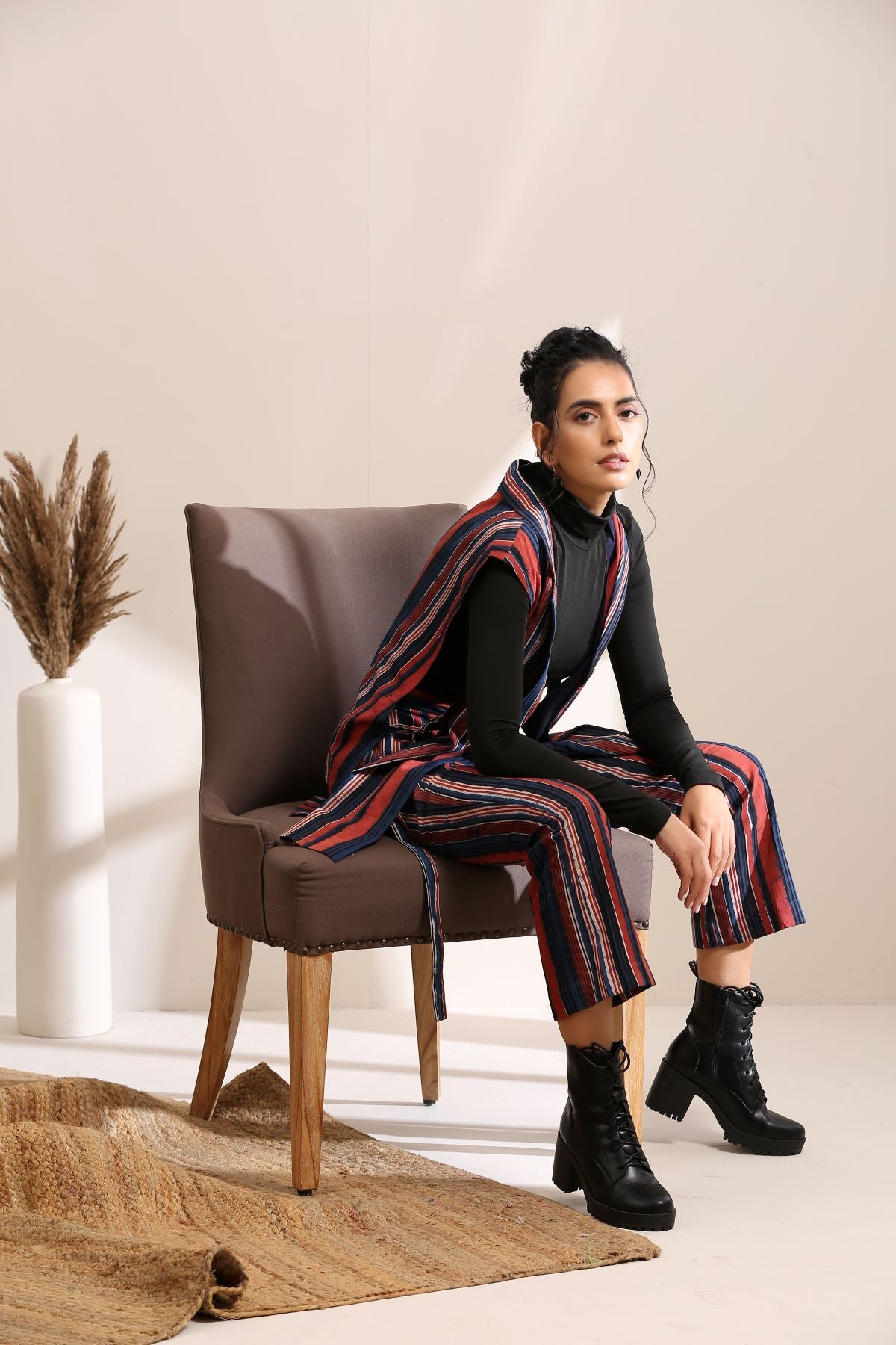 Zoey- Red & blue striped coord set