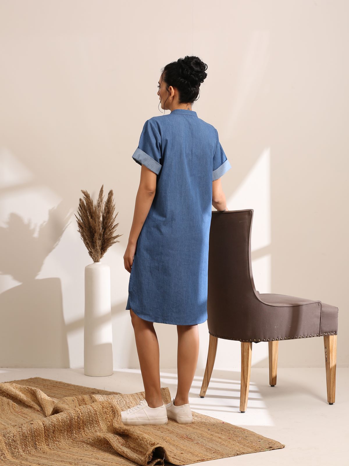Stella- Denim shift dress