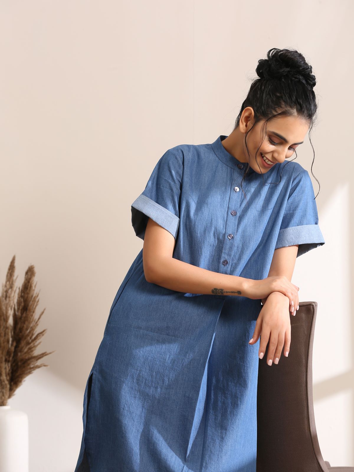 Stella- Denim shift dress
